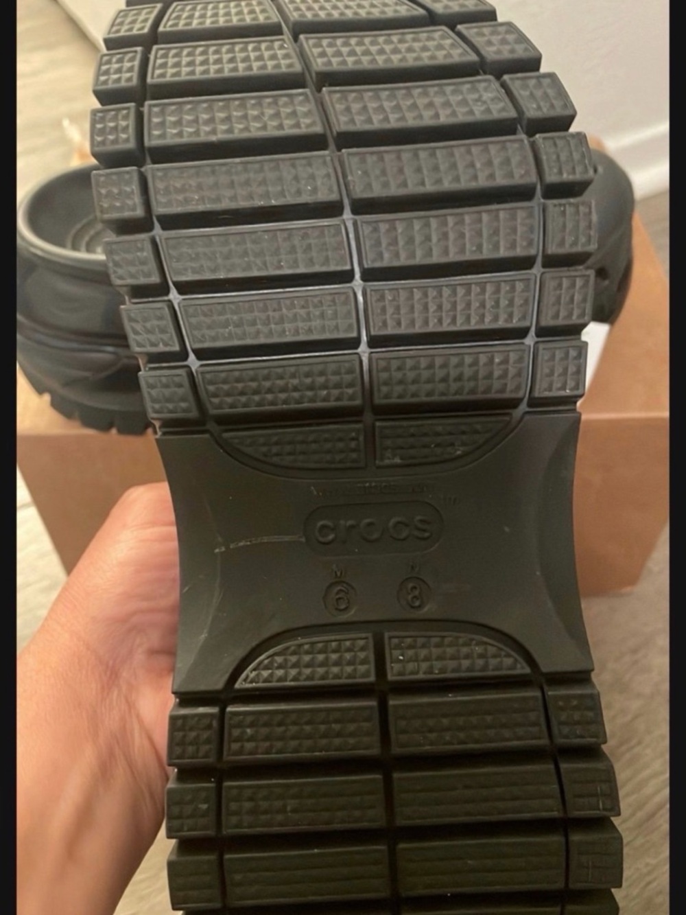 CROCS Black Platform Clog W /8 & M/6 - Picture 5 of 6
